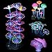 photo Lpraer 4 Pack Glow Aquarium Decorations Coral Reef Glowing Mushroom Anemone Simulation Glow Plant Glowing Effect Silicone for Fish Tank Decorations 2024-2023