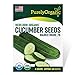 photo Purely Organic Heirloom Cucumber Seeds (Marketmore 76) - Approx 140 Seeds - Certified Organic, Non-GMO, Open Pollinated, Heirloom, USA Origin 2024-2023