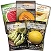 photo Sow Right Seeds - Melon Seed Collection for Planting - Crimson Sweet Watermelon, Cantaloupe, Yellow Juane Canary, Golden Midget, and Honeydew - Non-GMO Heirloom Seeds to Plant a Home Vegetable Garden 2024-2023
