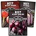 photo Survival Garden Seeds Beet Collection Seed Vault - Detroit Red, Detroit Golden, Cylindra Beets - Delicious Root & Green Leafy Veggies - Non-GMO Heirloom Survival Garden Vegetable Seeds for Planting 2024-2023